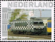 personalised stamp of The Netherlands with trains, trams, stations etc